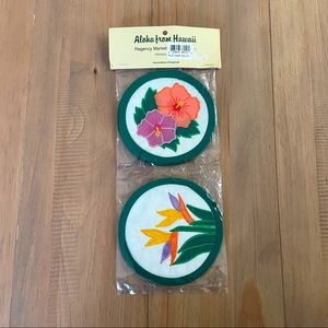 Vintage Hawaii - 4 Floral Coasters